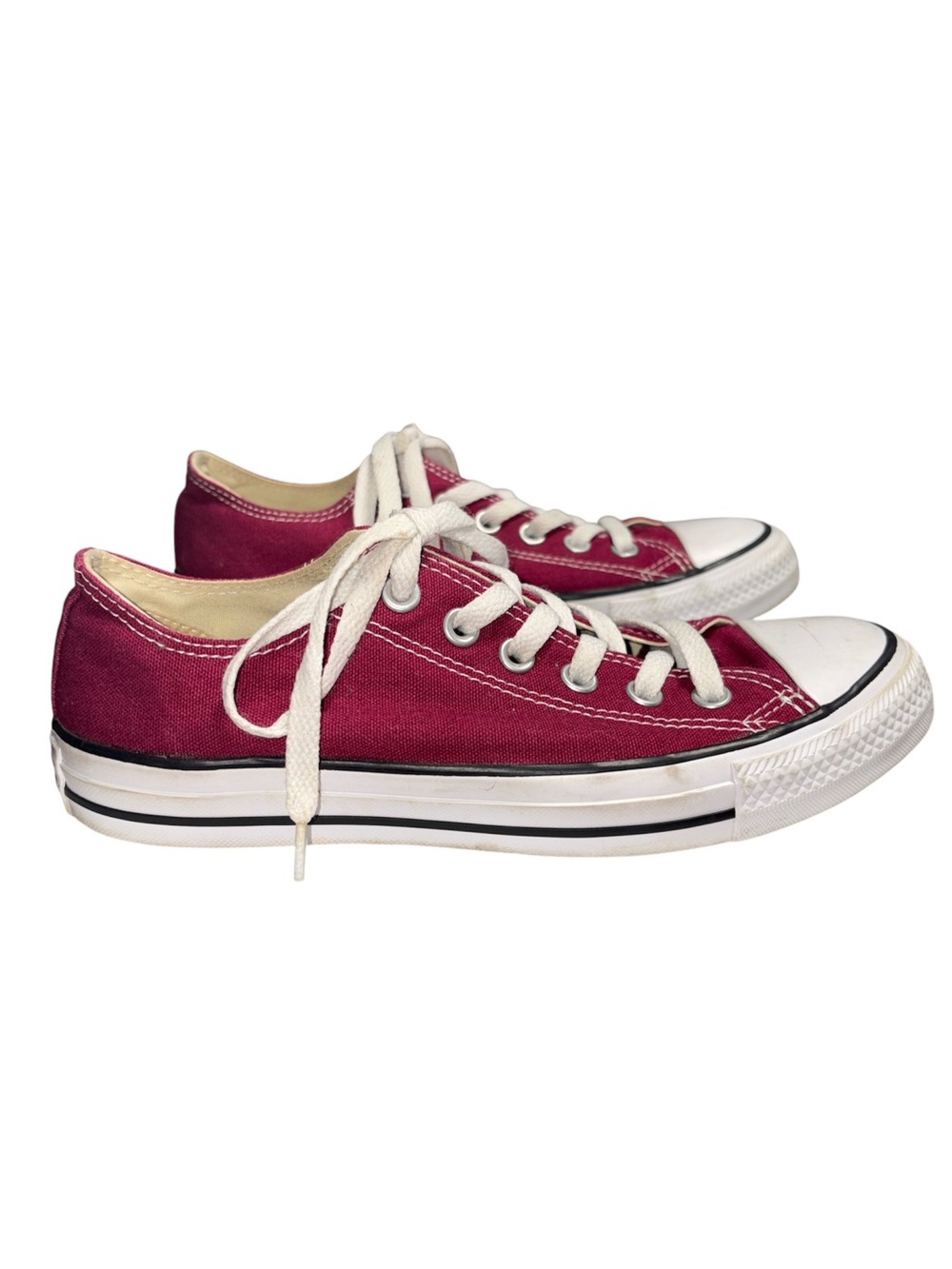 Converse All Star Chuck Taylor Maroon Unisex Canvas Low Top Sneakers Women Siz 8